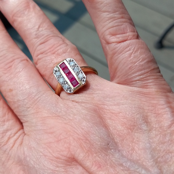 Ross Simons ruby and diamond ring size 8 - Picture 1 of 5